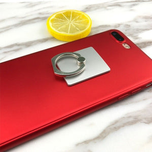 Square grinding Phones Accessories Mobile Phone Case Cute Finger Ring Holder for iphone Samsung Android Mobile Phone Back Cover